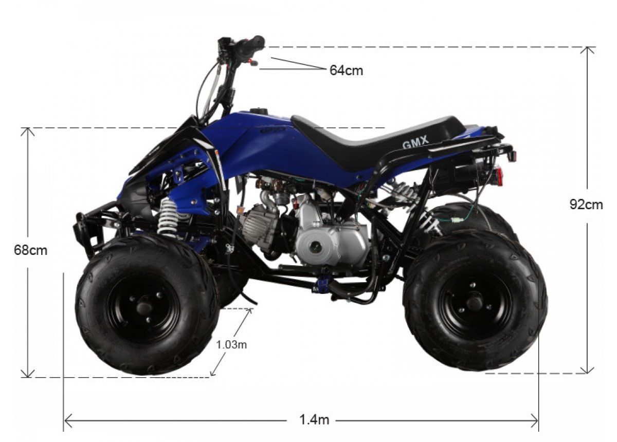 GMX The Beast 110cc Sports Quad Bike Blue