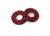 Flite Old School BMX Foam Grip Donuts Checker Black & Red