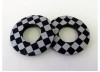 Flite Old School BMX Foam Grip Donuts Checker Black & Silver