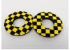Flite Old School BMX Foam Grip Donuts Checker Black & Yellow