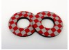 Flite Old School BMX Foam Grip Donuts Checker Red & Silver