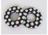 Flite Old School BMX Foam Grip Donuts Iron Cross Black & White