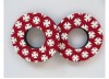 Flite Old School BMX Foam Grip Donuts Iron Cross Red & White