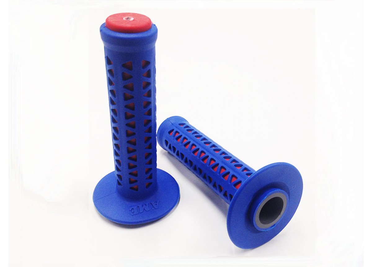 AME Old School BMX Unitron Grips Blue over Red