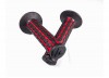 AME Old School BMX Dual Color Grips BLACK (Outside) over RED (Inside)